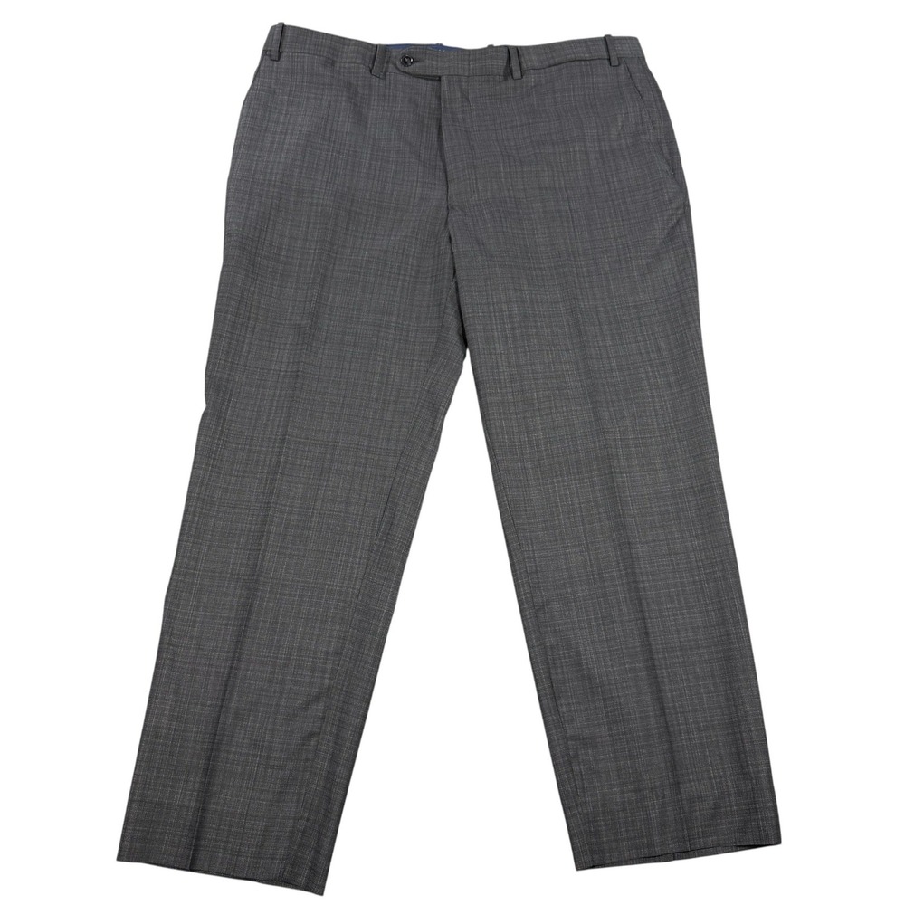 Peter Millar Crown Collection Dress Pants Mens 39 x27 Gray Flat Front Wool Blend